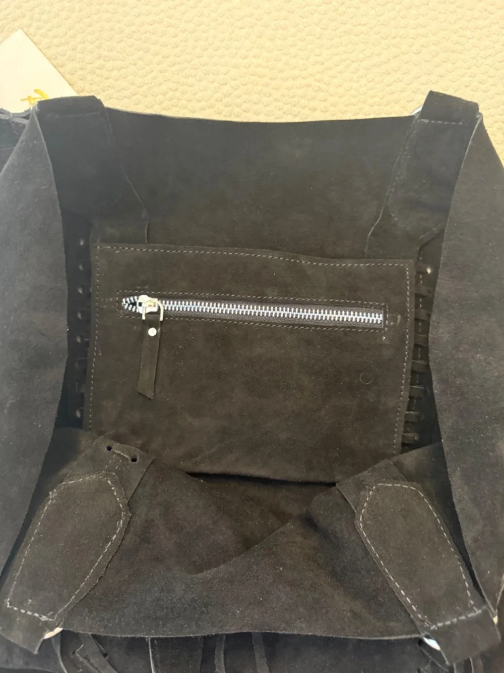 RAJ Black Suede Leather Handbag NWT